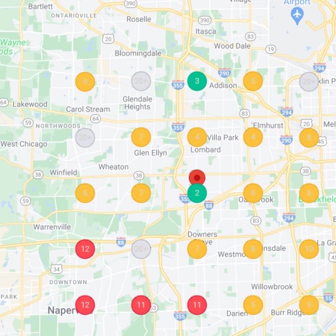 Google Business Profile Ranking Heat Map Before Optimzation